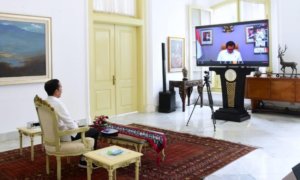 Presiden Jokowi Rapat Jarak Jauh