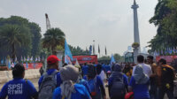 Ribuan buruh mulai padati monas untuk memperingati may day 2025